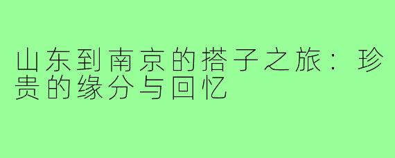 山东到南京的搭子之旅:珍贵的缘分与回忆