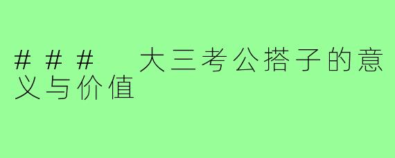### 大三考公搭子的意义与价值