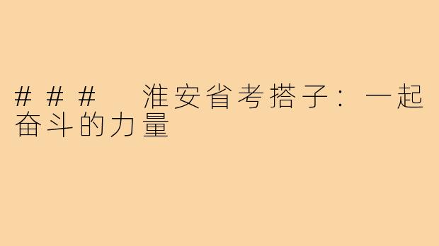 ### 淮安省考搭子:一起奋斗的力量
