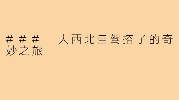 ### 大西北自驾搭子的奇妙之旅