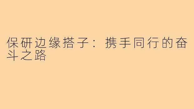 保研边缘搭子:携手同行的奋斗之路