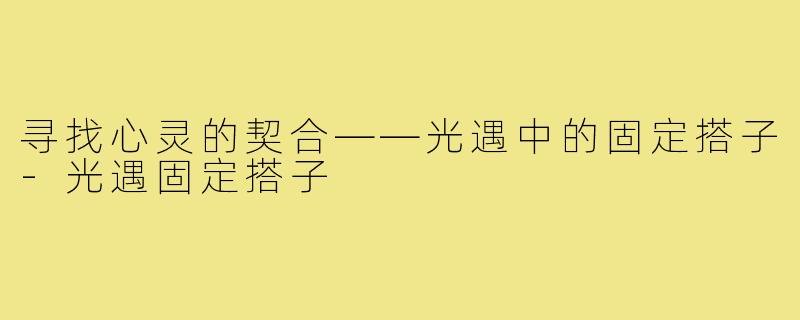 寻找心灵的契合——光遇中的固定搭子-光遇固定搭子