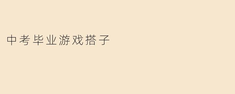 中考毕业游戏搭子