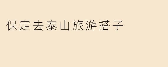 请问从保定去泰山旅游，有推荐的搭子吗？