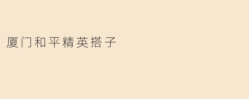 厦门和平精英搭子