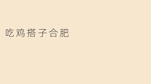 吃鸡搭子合肥