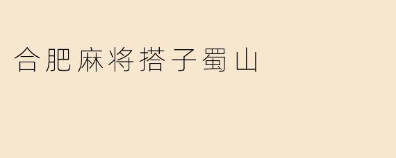 合肥麻将搭子蜀山
