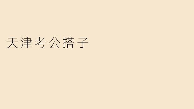 天津考公搭子