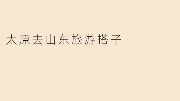 太原去山东旅游搭子