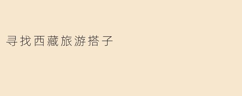 寻找西藏旅游搭子，共享心灵之旅