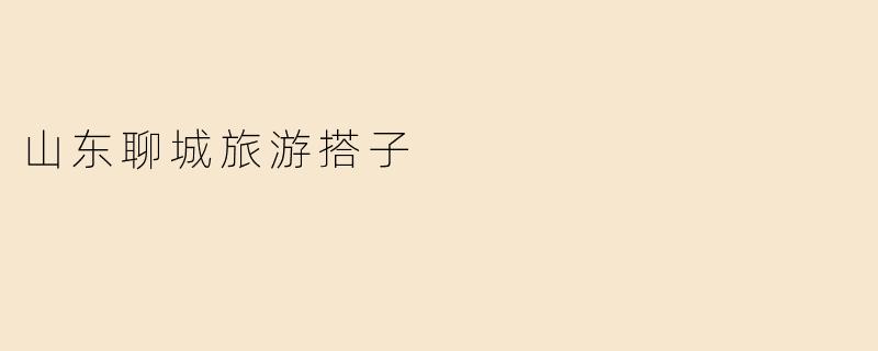 山东聊城旅游搭子