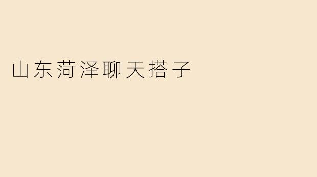 山东菏泽聊天搭子