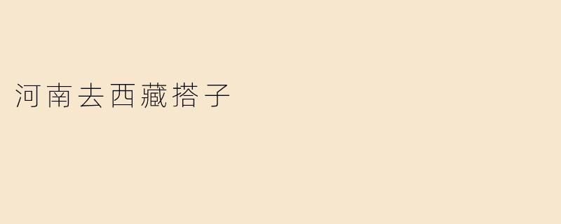 河南去西藏搭子