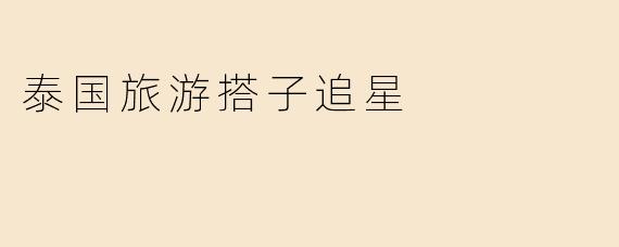 泰国旅游搭子追星