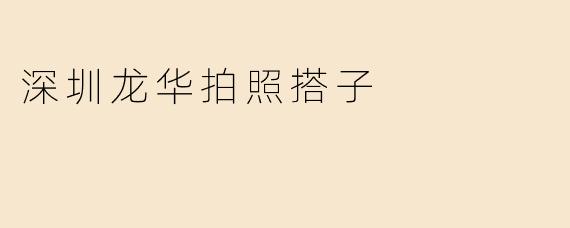 深圳龙华拍照搭子