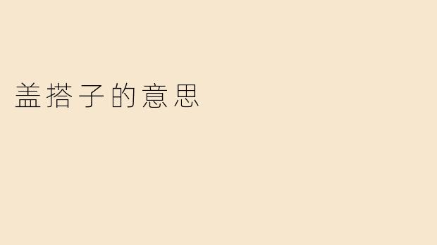 盖搭子的意思
