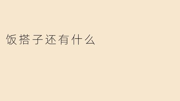 饭搭子还有什么