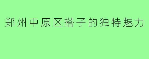 郑州中原区搭子的独特魅力