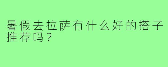 暑假去拉萨有什么好的搭子推荐吗？