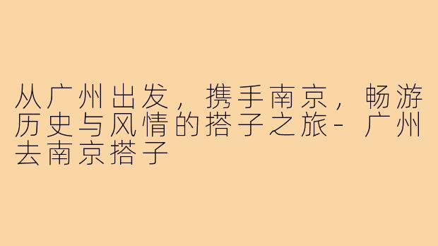 从广州出发,携手南京,畅游历史与风情的搭子之旅-广州去南京搭子