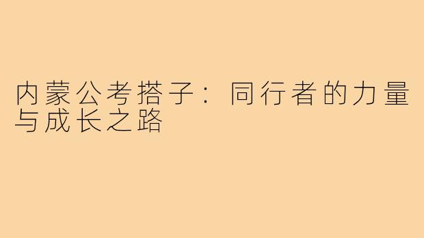 内蒙公考搭子：同行者的力量与成长之路