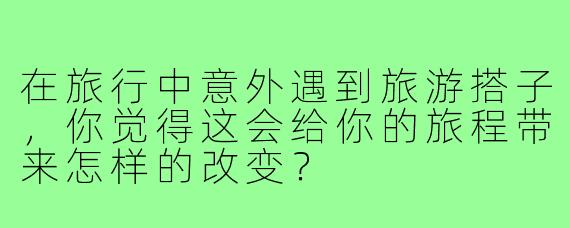 在旅行中意外遇到旅游搭子，你觉得这会给你的旅程带来怎样的改变？