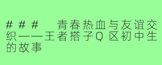 ### 青春热血与友谊交织——王者搭子Q区初中生的故事