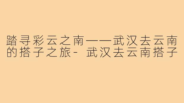 踏寻彩云之南——武汉去云南的搭子之旅-武汉去云南搭子