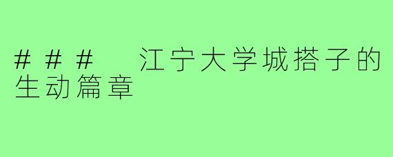 ### 江宁大学城搭子的生动篇章