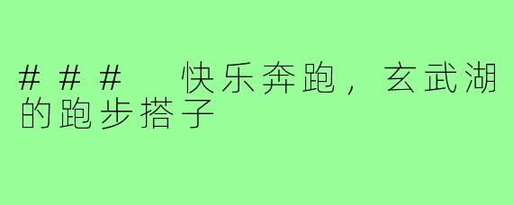 ### 快乐奔跑,玄武湖的跑步搭子