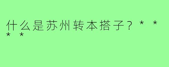 什么是苏州转本搭子？****