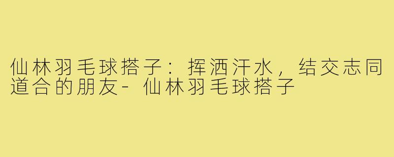 仙林羽毛球搭子:挥洒汗水,结交志同道合的朋友-仙林羽毛球搭子