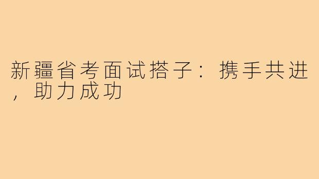 新疆省考面试搭子:携手共进,助力成功