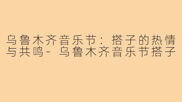 乌鲁木齐音乐节:搭子的热情与共鸣-乌鲁木齐音乐节搭子