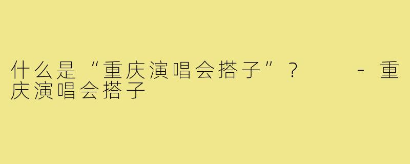 什么是“重庆演唱会搭子”？  