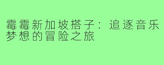霉霉新加坡搭子：追逐音乐梦想的冒险之旅