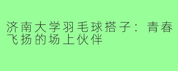 济南大学羽毛球搭子：青春飞扬的场上伙伴