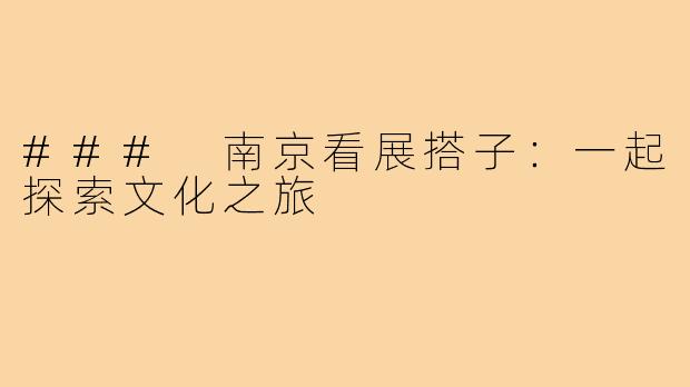 ### 南京看展搭子:一起探索文化之旅