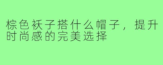 棕色袄子搭什么帽子,提升时尚感的完美选择