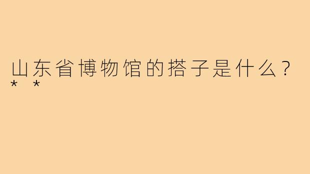 山东省博物馆的搭子是什么？**