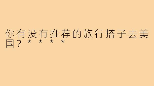 你有没有推荐的旅行搭子去美国？****