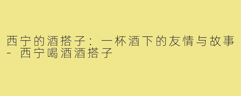 西宁的酒搭子：一杯酒下的友情与故事-西宁喝酒酒搭子