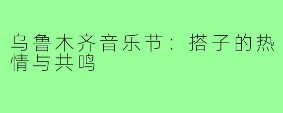 乌鲁木齐音乐节:搭子的热情与共鸣