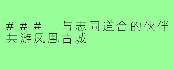### 与志同道合的伙伴共游凤凰古城