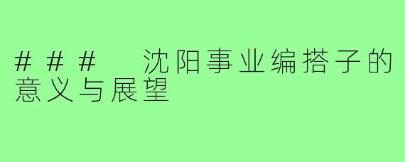 ### 沈阳事业编搭子的意义与展望
