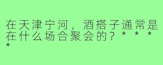 在天津宁河，酒搭子通常是在什么场合聚会的？****