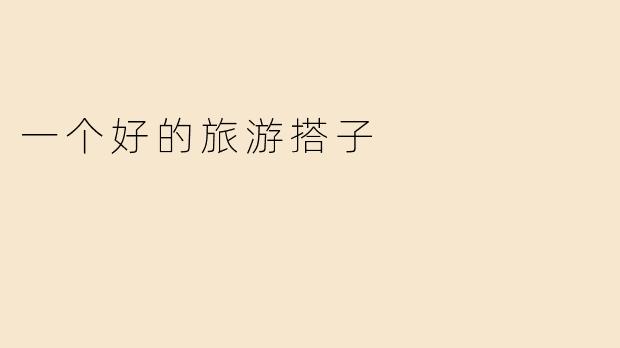 一个好的旅游搭子