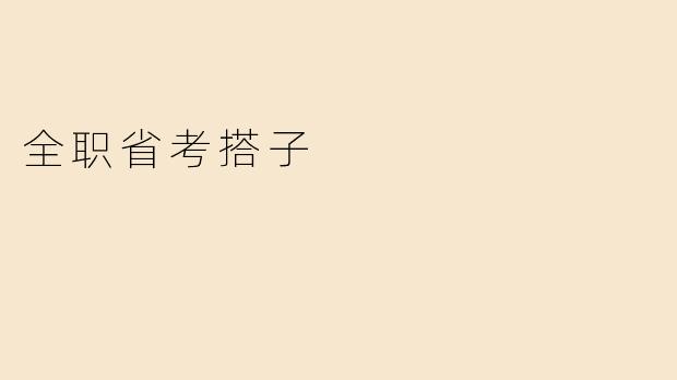 全职省考搭子