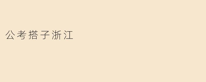公考搭子浙江