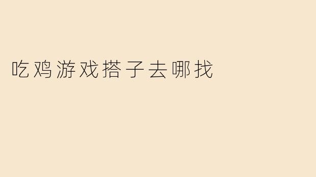 吃鸡游戏搭子去哪找